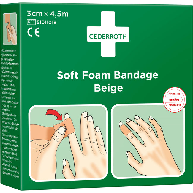 Soft Foam Bandage Beige 3 cm x 4.5 m