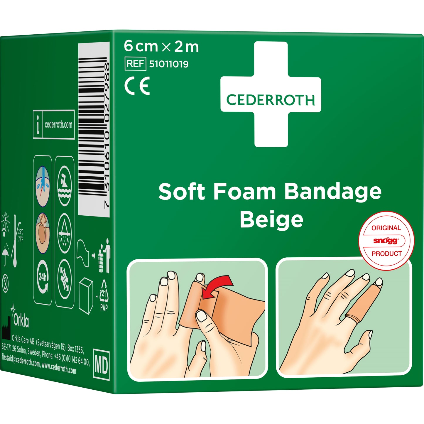 Soft Foam Bandage Beige 6 cm x 2 m