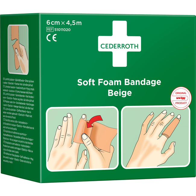 Soft Foam Bandage Beige 6 cm x 4,5 m