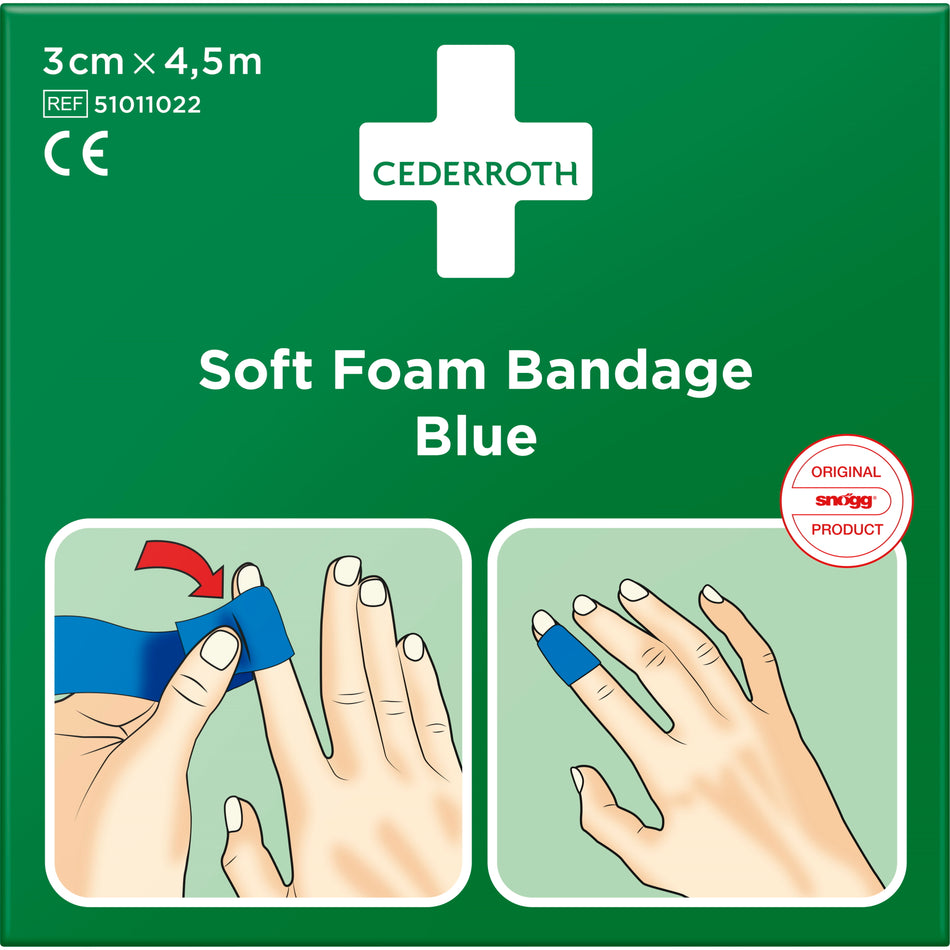 Soft Foam Bandage Blue 3 cm x 4.5 m